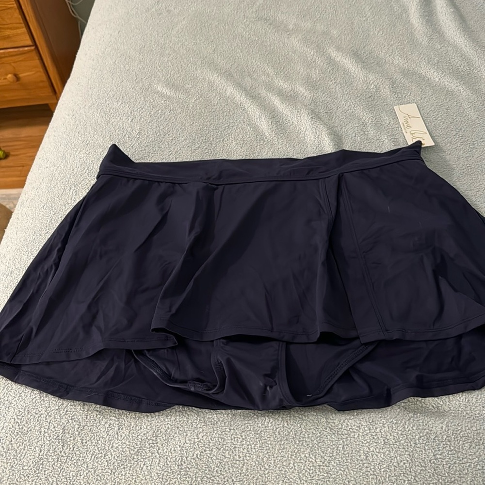 NWT Navy Anne Cole Swim Skirt 20W - Picture 9 of 10